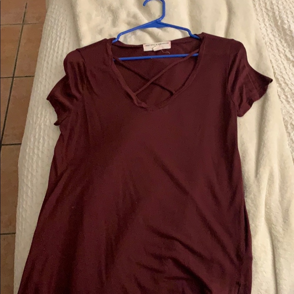 Red v neck t shirt